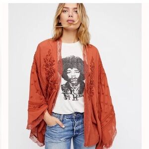 Free People Corazon Beaded Embroidered Kimono
